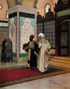 Árabe Painting - Después de la oración, el pintor árabe Rudolf Ernst.